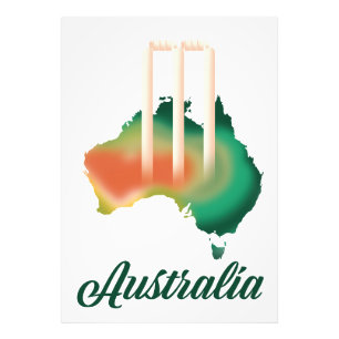 Australia Cricket map. Photo Print