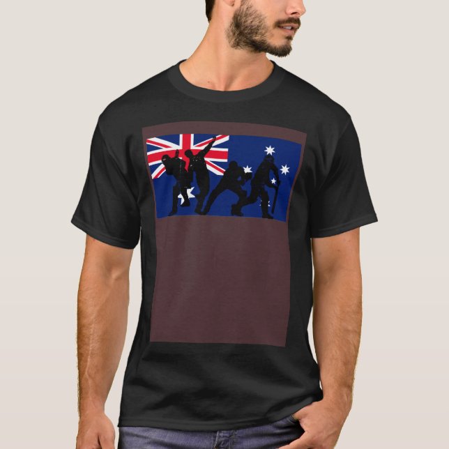 Australia Cricket Players Australian Flag T-Shirt (Front)
