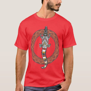 Australia Crocodile  Aboriginal Art Style T-Shirt