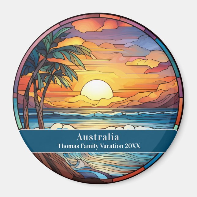 Australia Custom Beach Vacation Magnet (Front)