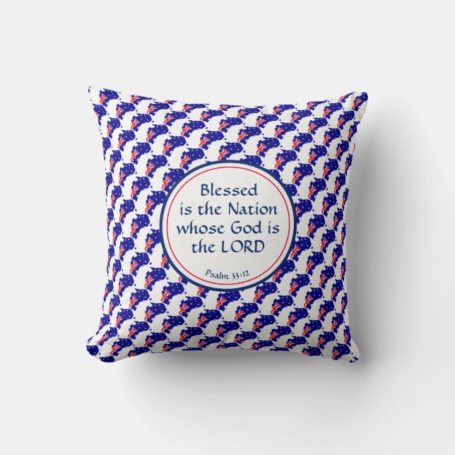 AUSTRALIA Custom Scripture Australian Flag Throw Pillow (Front)