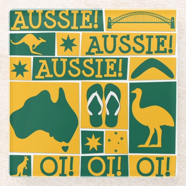 Australia Day Glass Coaster (Front)