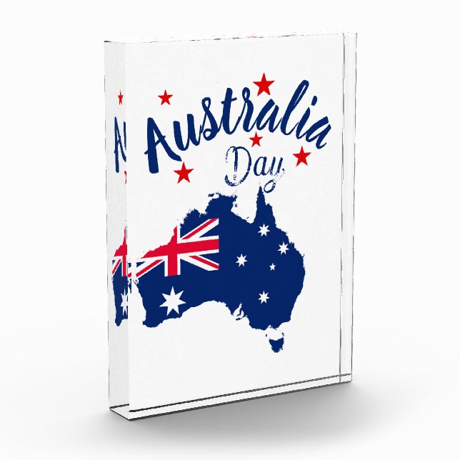 Australia Day Red Blue and White Photo Block (Left)