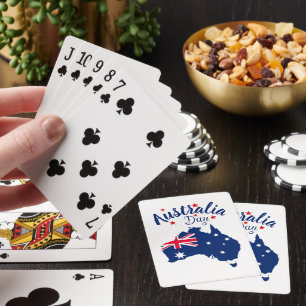 Australia Day Red Blue and White Playing Cards