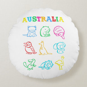 Australia Day Toddler Shirt Funny Animals Australi Round Pillow