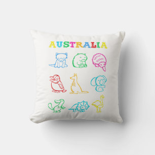 Australia Day Toddler Shirt Funny Animals Australi Throw Pillow