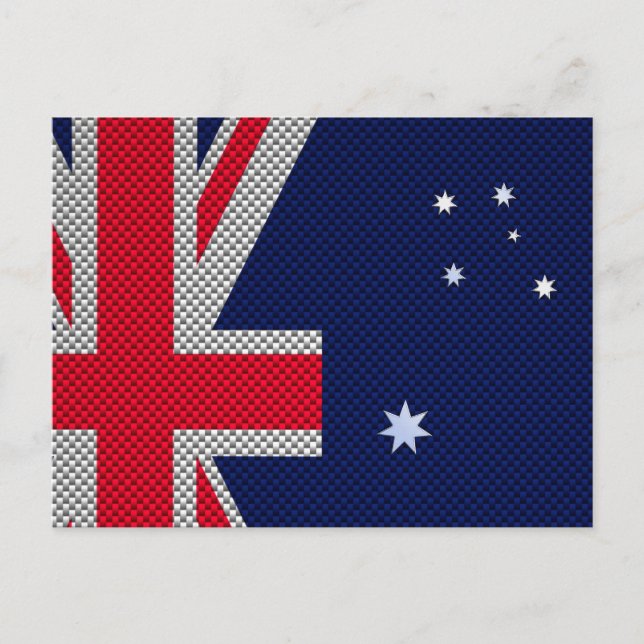 Australia Design in Carbon Fibre Chrome Style Postcard (Front)