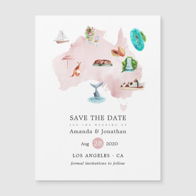 Australia Destination Wedding Save the Date (Front)