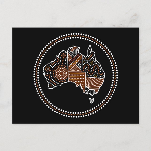Australia dotted map postcard (Front)