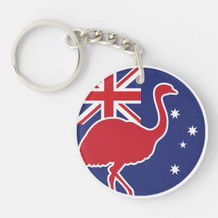 Australia Emu Australian National Animal Flag Keychain