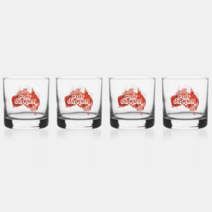 AUSTRALIA FAIR DINKUM BBQ WHISKEY GLASS