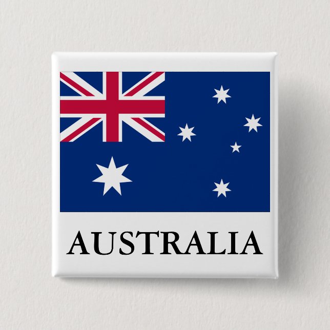 Australia Flag 2 Inch Square Button (Front)
