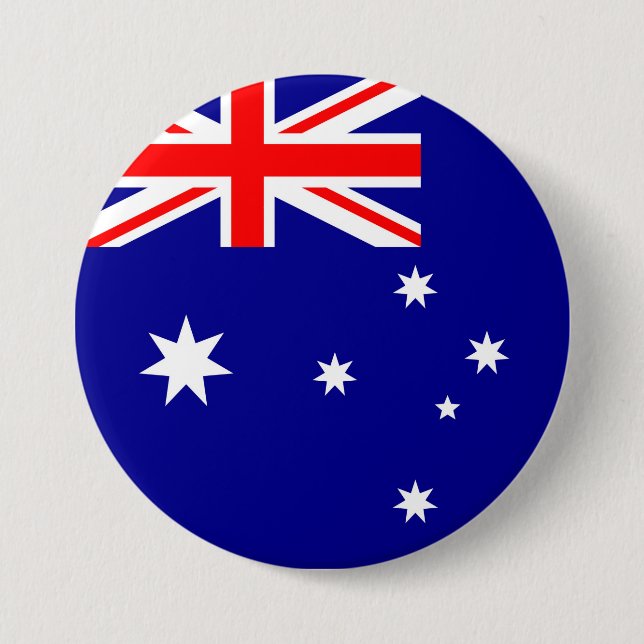 Australia Flag 3 Inch Round Button (Front)