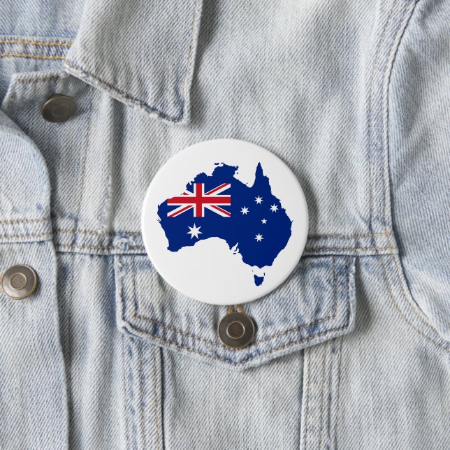 Australia flag 3 inch round button (In Situ)