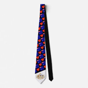 Australia Flag and Heart Australia National Pride Tie