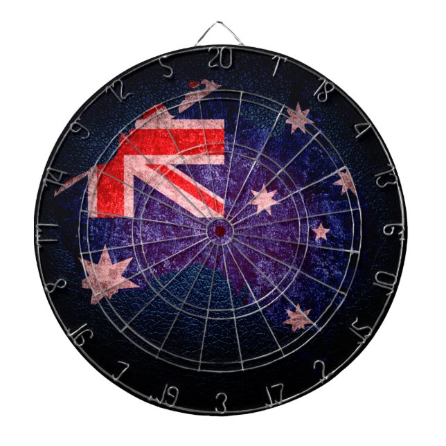 Australia Flag and Map #2 Dartboard (Front)