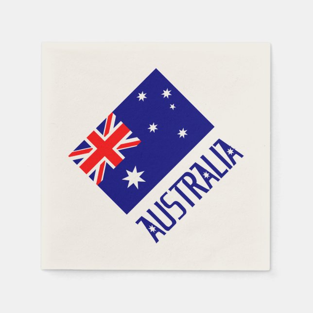 Australia Flag and Word Napkin (Front)