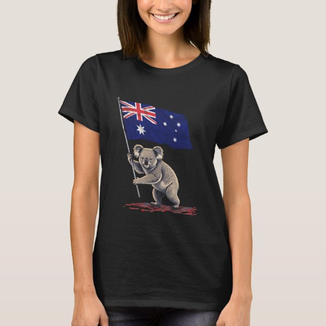 Australia Flag Australian Koala 1 T-Shirt (Front)