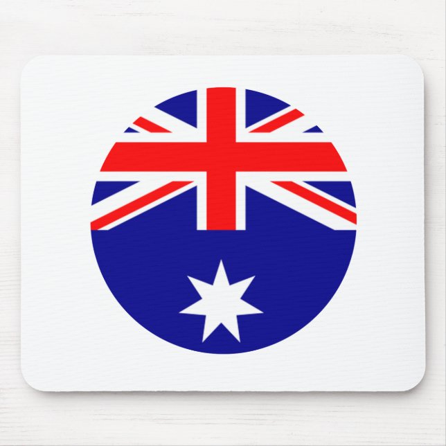Australia Flag - Circle The MUSEUM Zazzle Mouse Pad (Front)