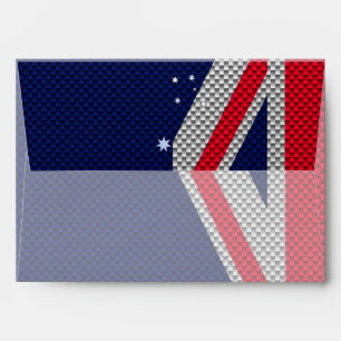 Australia Flag Design in Carbon Fibre Chrome Decor Envelope