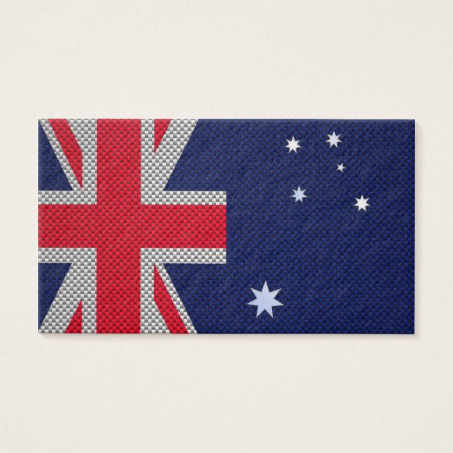 Australia Flag Design in Carbon Fibre Chrome Style (Front)