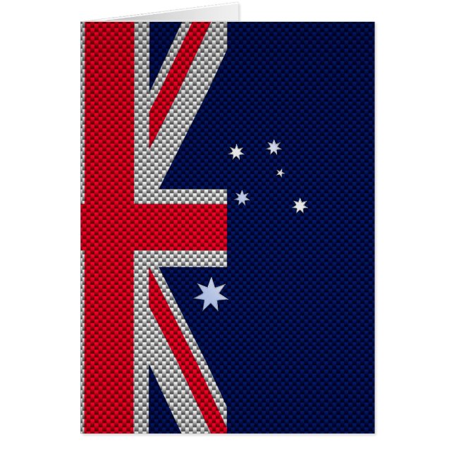 Australia Flag Design in Carbon Fibre Chrome Style (Front)