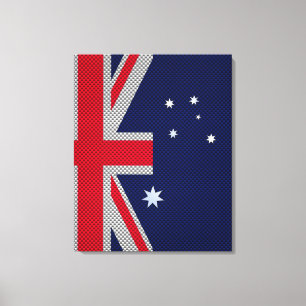 Australia Flag Design in Carbon Fibre Chrome Style Canvas Print
