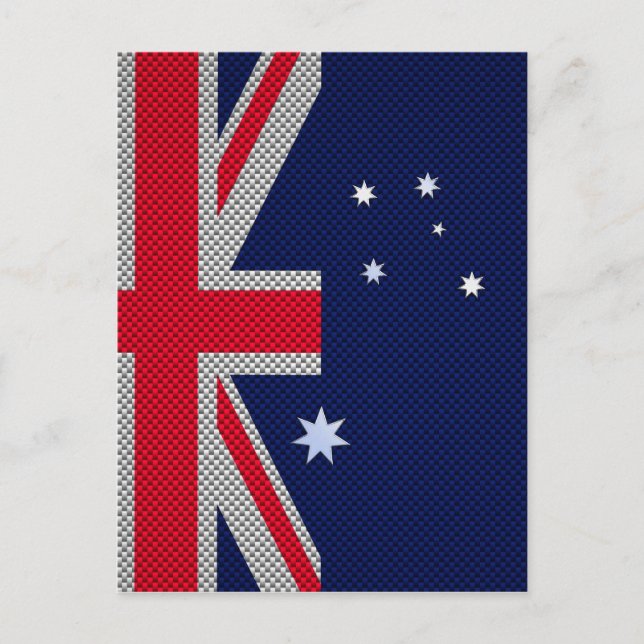 Australia Flag Design in Carbon Fibre Chrome Style Postcard (Front)