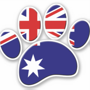 Australia Flag Dog Paw Print