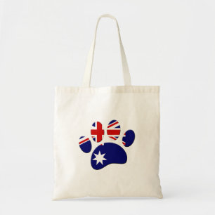 Australia Flag Dog Paw Print Tote Bag