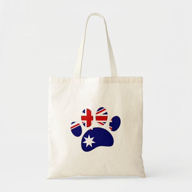 Australia Flag Dog Paw Print Tote Bag (Front)