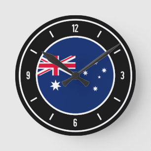 Australia Flag Elegant Round Clock