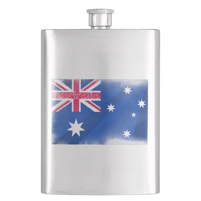 Australia Flag Fadeout Hip Flask (Front)