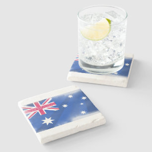 Australia Flag Fadeout Stone Coaster