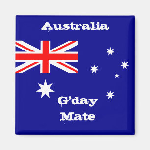 Australia flag & G'day Mate, holiday /sports fans Magnet