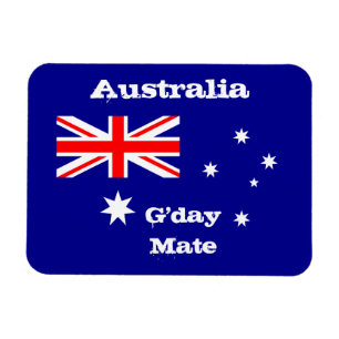 Australia flag & G'day Mate, holiday /sports fans Magnet