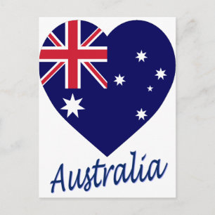 Australia Flag Heart Postcard