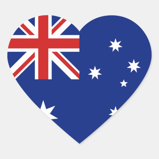 Australia Flag Heart Sticker