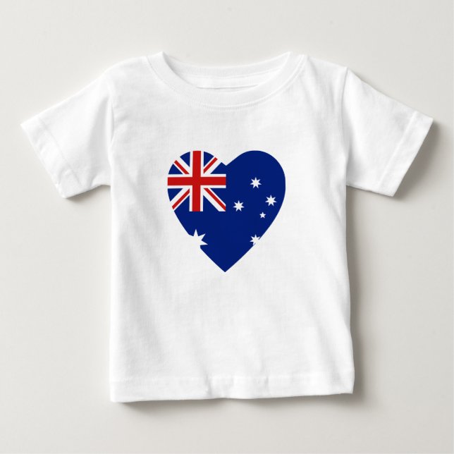 Australia Flag Heart T-Shirt (Front)