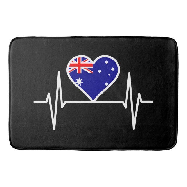 Australia Flag Heartbeat Bath Mat (Front)