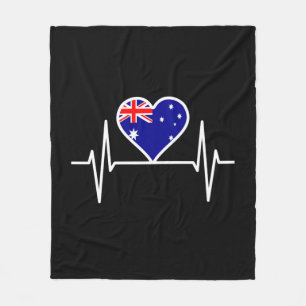 Australia Flag Heartbeat Fleece Blanket