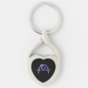 Australia Flag Heartbeat Keychain