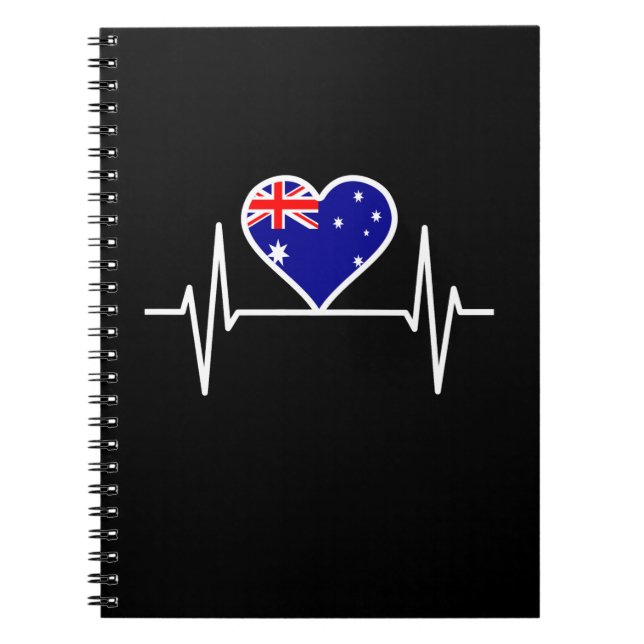 Australia Flag Heartbeat Notebook (Front)