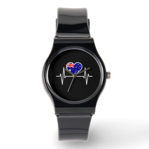 Australia Flag Heartbeat Watch