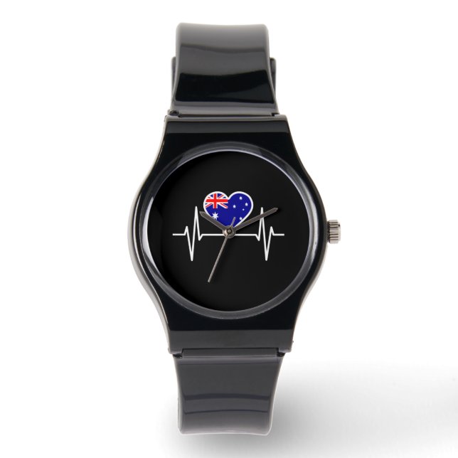 Australia Flag Heartbeat Watch (Front)