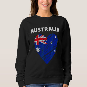 Australia Flag Holiday Australia Heart Australian  Sweatshirt