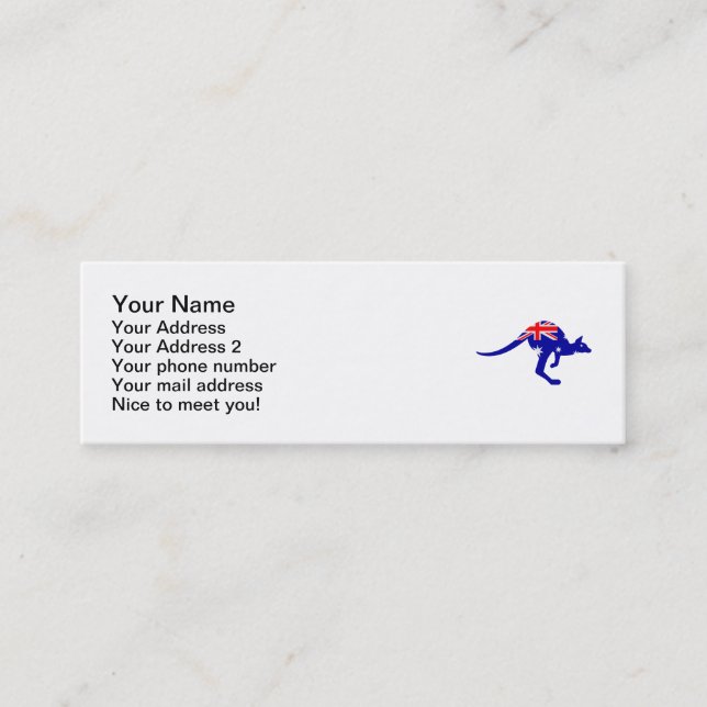 Australia flag kangaroo mini business card (Front)