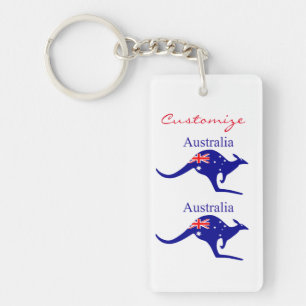Australia Flag Kangaroo Thunder_Cove Keychain