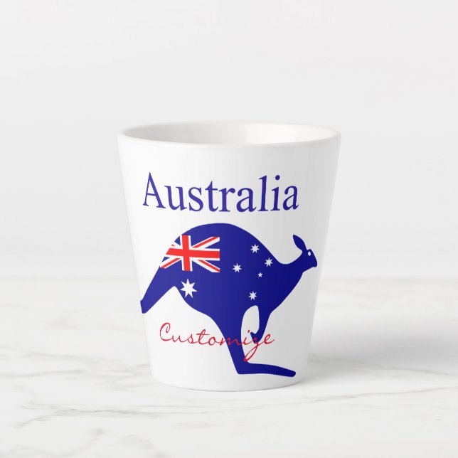 Australia Flag Kangaroo Thunder_Cove Latte Mug (Front)
