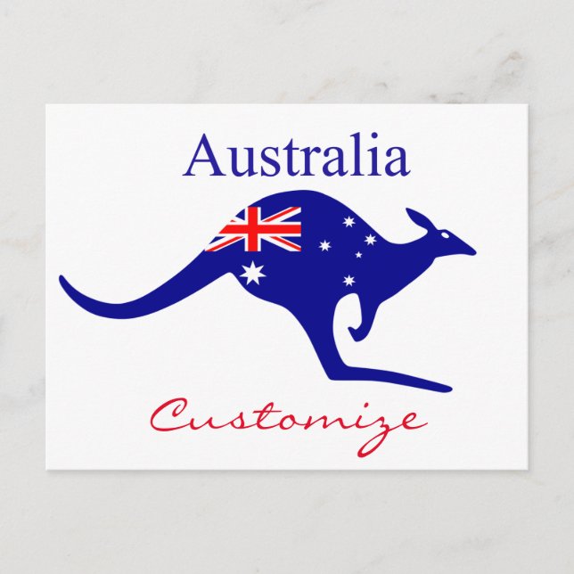 Australia Flag Kangaroo Thunder_Cove Postcard (Front)